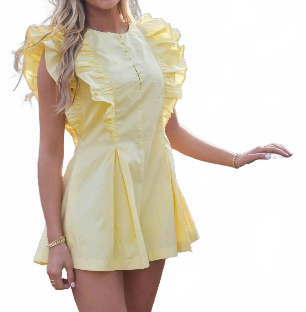 NEW TCEC hampton buttercup romper in yellow